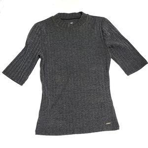 hollister ribbed xsmall top gray xsmall